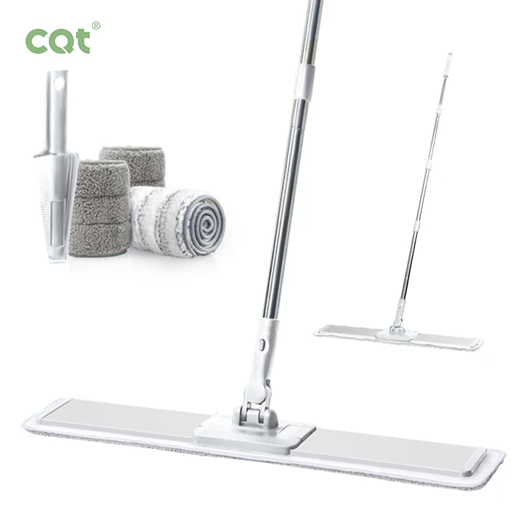 24-Inch Flat Microfiber Mop with Easy Degree Durable Aluminum Pole and Rectangle Head for Floor Cleaning