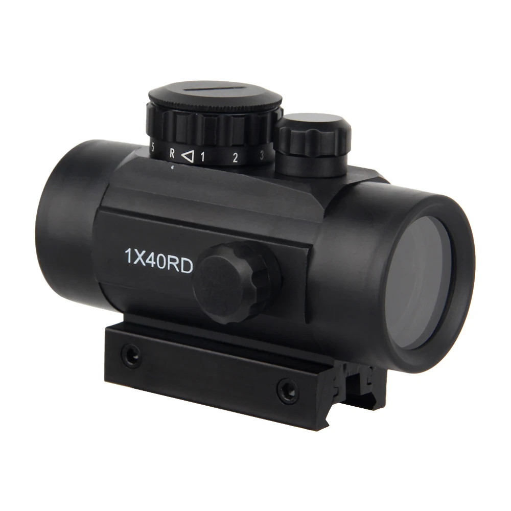 LUGER Red Green Dot Sight 1X40 Plastic Body Red Dot Sight Red Green Color 5 Bright Level Fit For 11mm/20mm