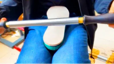 Leather Craft Shoemaker Cobbler Shoe Sole Press Flat Flatten Roll Out Rolling Rod Tool with Wood Handle