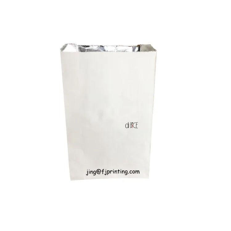 Custom printing aluminum foil greaserpoof kebab grill BBQ food packaging paper bag