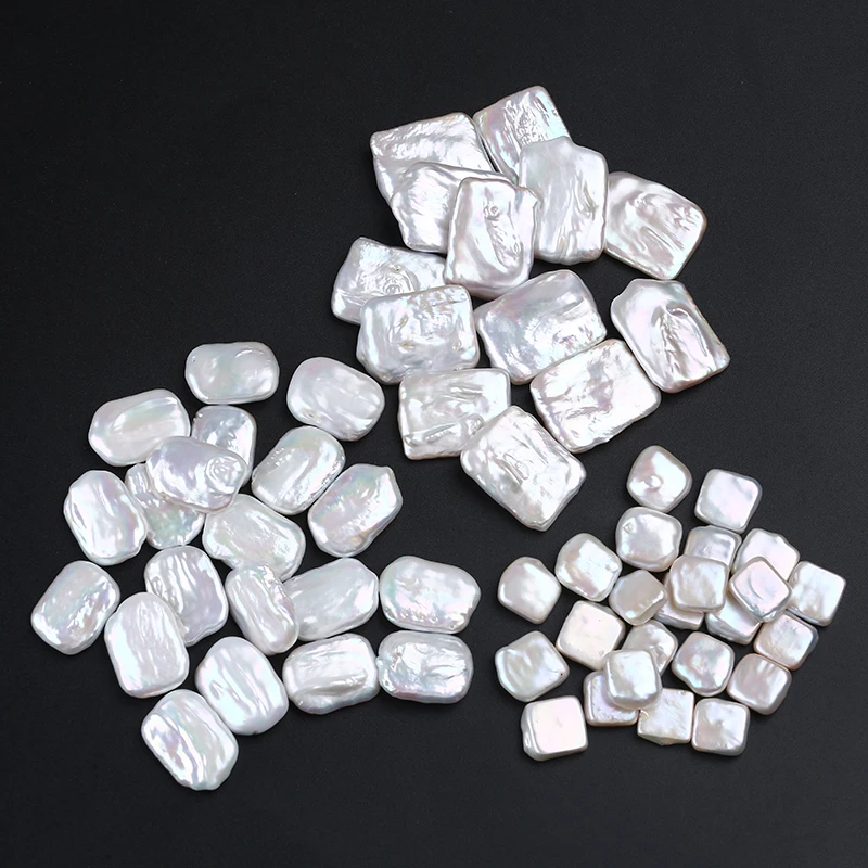 12-19mm three size AAA good quality natural white loose real freshwater square pearl beads