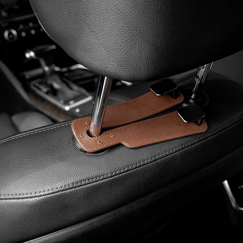 Multi-functional Auto Car Storage Organizer Seat Back TPR Rubber Hidden Accessories Phone Holder Headrest Hanger Double Hooks