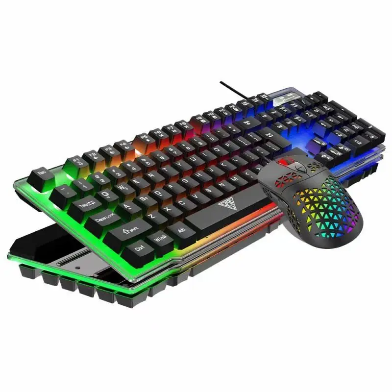 QIYU High Quality RGB Gaming Mouse Keyboard Set Wired Multimedia Mechanical Keyboard And mouse Set Gaming