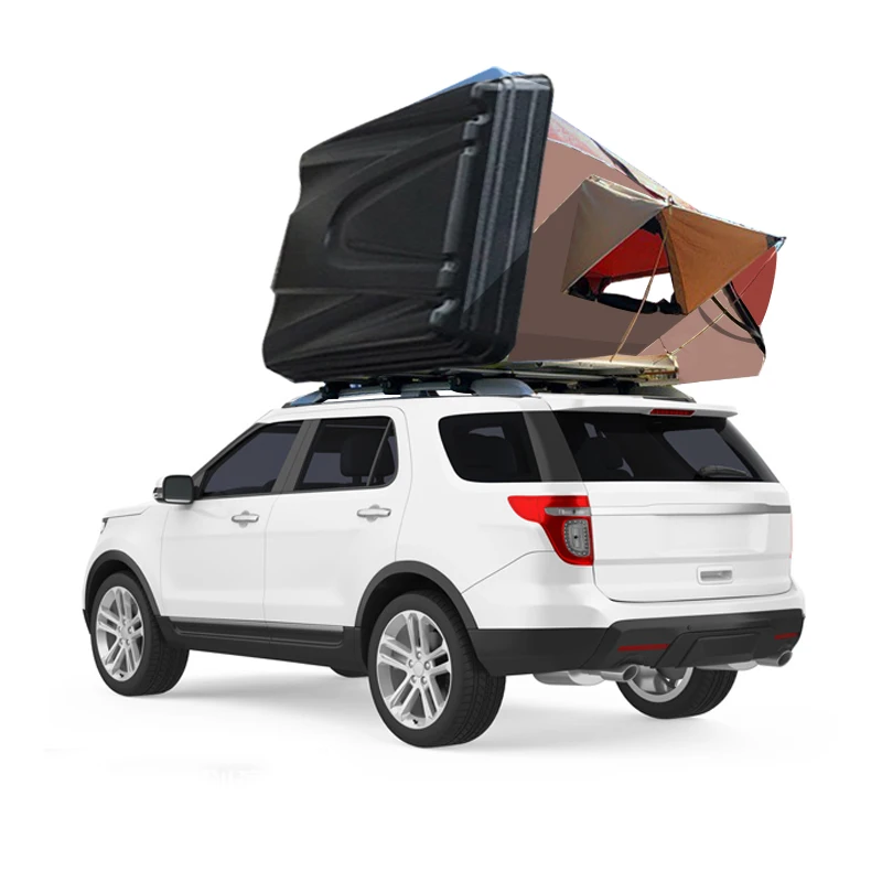 2022 New Outdoor camping pop up foldable hard shell vehicle open car roof top tent box hardtop rooftop tent