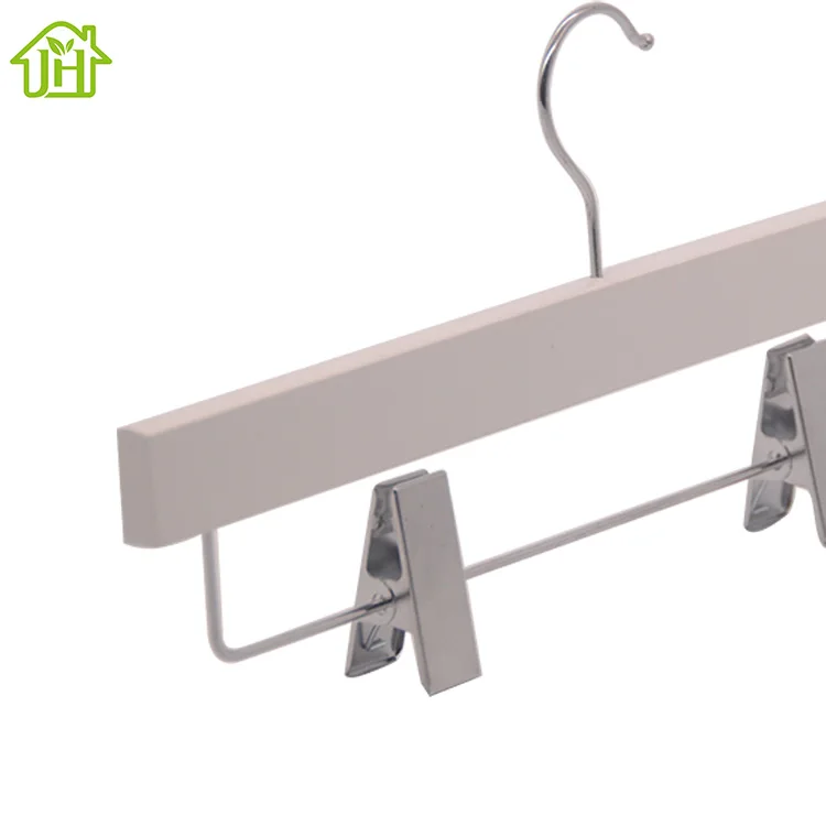 Cheap price hot sale FSC certificate non slip wood pants hanger with non slip clips
