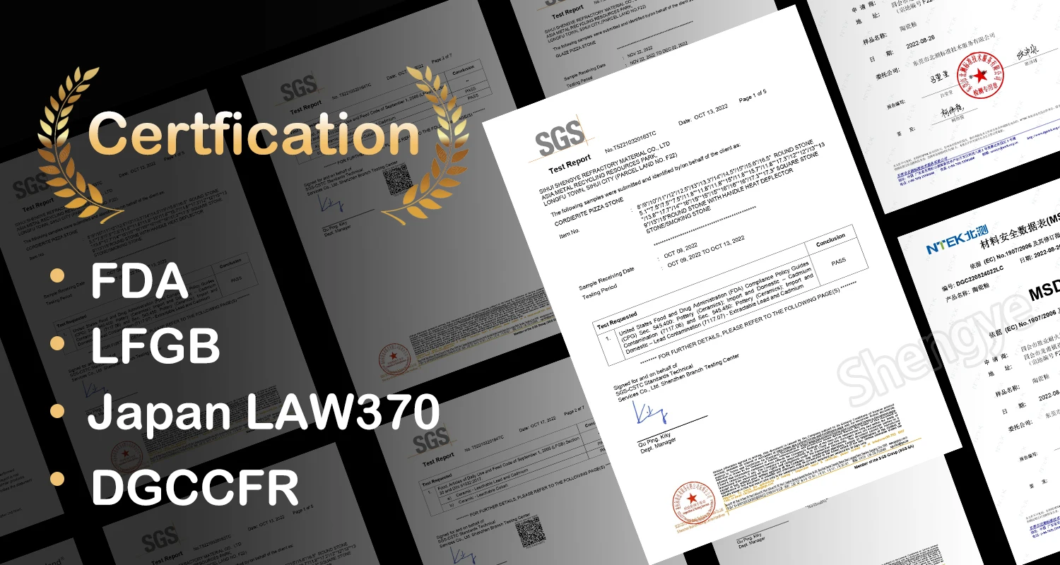 15 Inch Round BBQ Baking Pizza Stone High-Quality Cordierite Pizza Stone Manufacturer Wholesale Pizza Stone For Oven And Grill