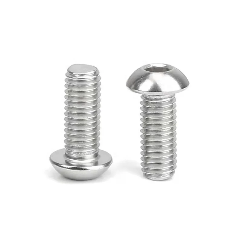 304 Stainless Steel Round head Hexagon Socket screws Pan Head Screws Round Cup Bolts M1.6M2.5M3M4M5M6 ISO7380 lengthen customize
