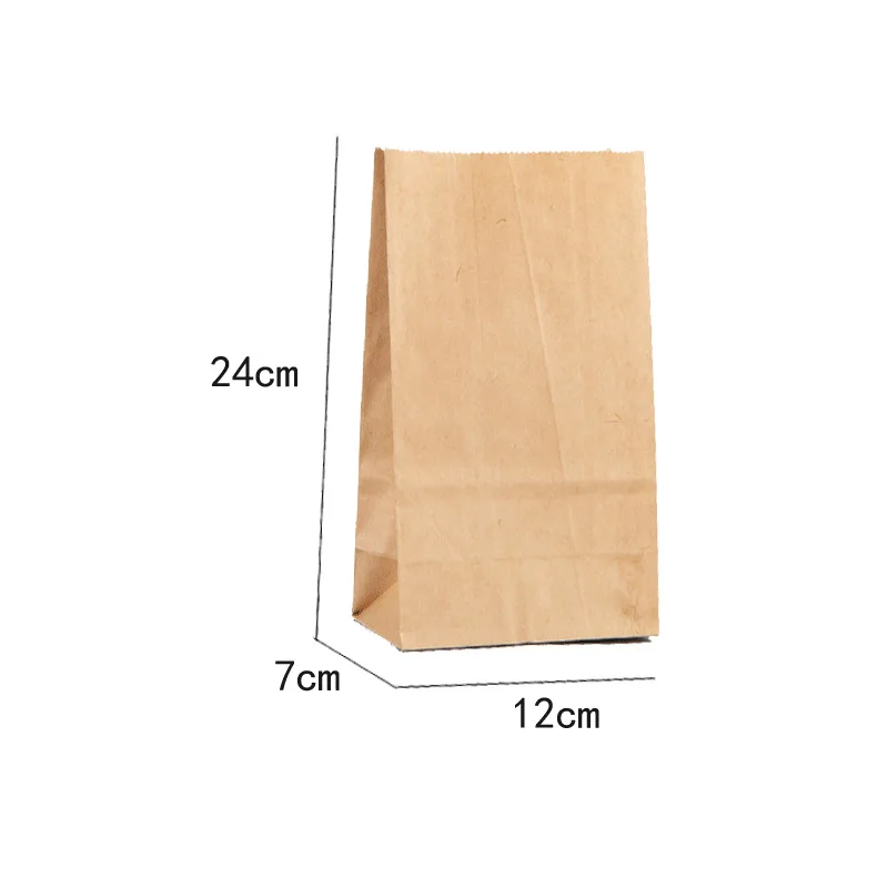 Portable Macaron Solid Color Sweets Cookies Biscuit Takeout Paper Bag No Handle Kraft Food Bags