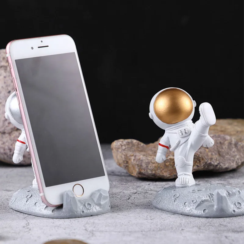 Custom creative resin Student spaceman Cell Phone holder desktop Tablet Bracket Astronaut Mobile Phone Stand