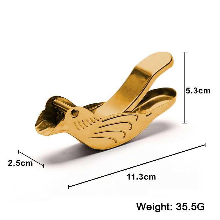 RAYBIN Gold Stainless Steel Bird Juicer Portable Elegance Fruit Bird Shape Hand Manual Juicer Lemon Slice Squeezer