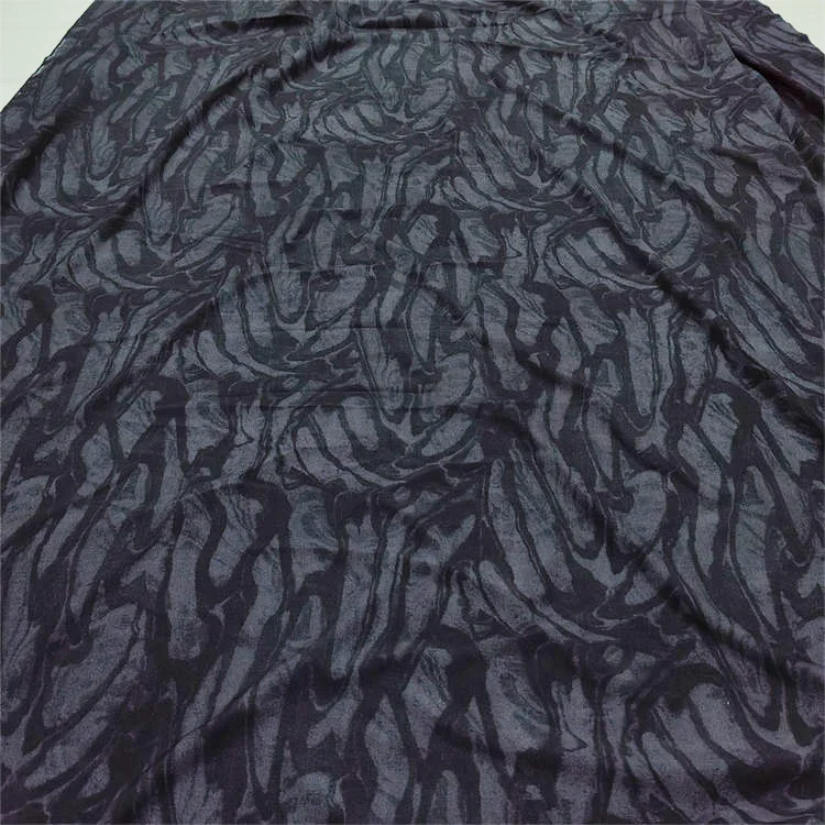 OEM ODM Middle East scarf sheilas Hijab Headscarf Veil fabric black and white marble digitally printed dress abaya crepe fabric