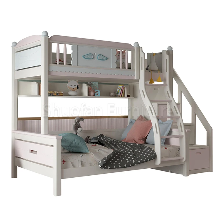 Modern Design Single Size Pink bed For Girls Polyester Upholstered bed  Twin Platform   Kids Beds