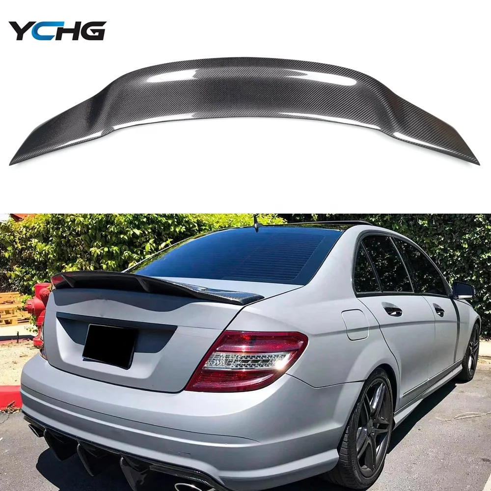 W204 R Стиль углеродное волокно задний спойлер багажника для Mercedes Benz C Класс W204 4 двери седан 2007-2014 C180 задний багажник губа