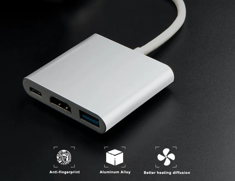 4K Type C to HDMI USB 3.0 USB-C Adapter Cable 3 in 1 Converter for Macbook Pro Computer Tablet PC Laptop Nintendo Switch