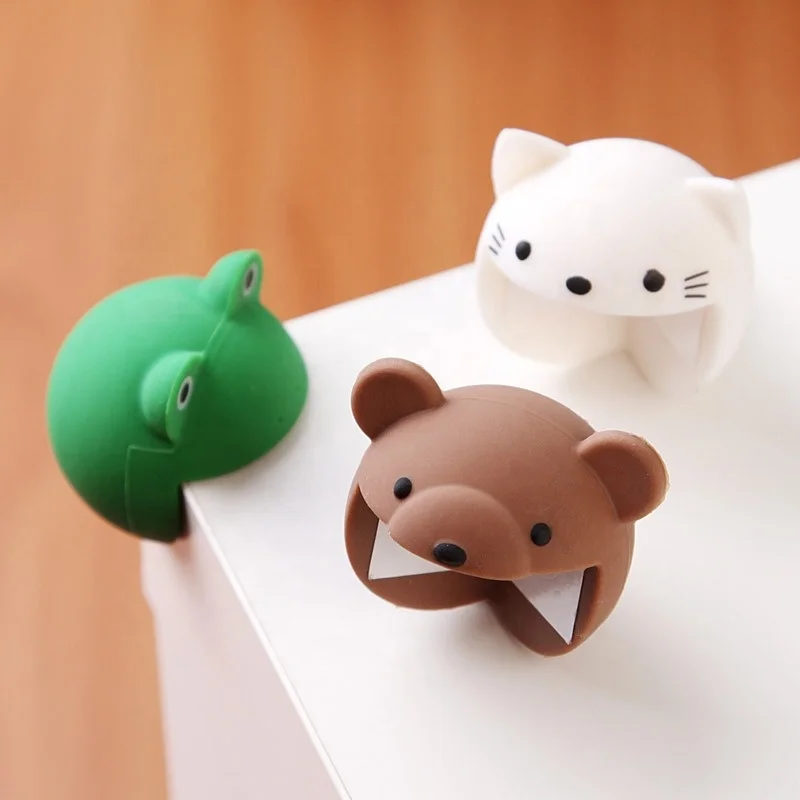 Защитные углы с мультяшным рисунком животных высокопрочные клейкие защитные Угловые накладки для детей силиконовые на