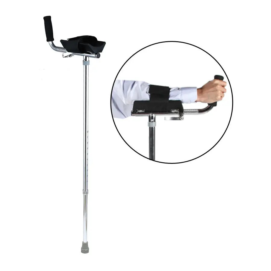 Medical Aluminum adjustable Arthritic Forearm Gutter Armrest Crutch Walking Stick for aldults disabled people