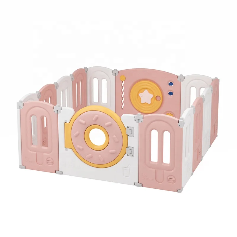 Foldable Kids Play Yard Indoor Gate Children Safety Fence Folding Baby Playpen