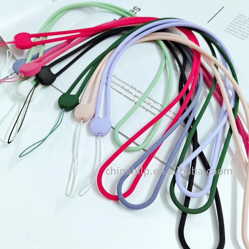 Promotional Soft Silicone Phone Hanging rope Neck Strap Lanyard