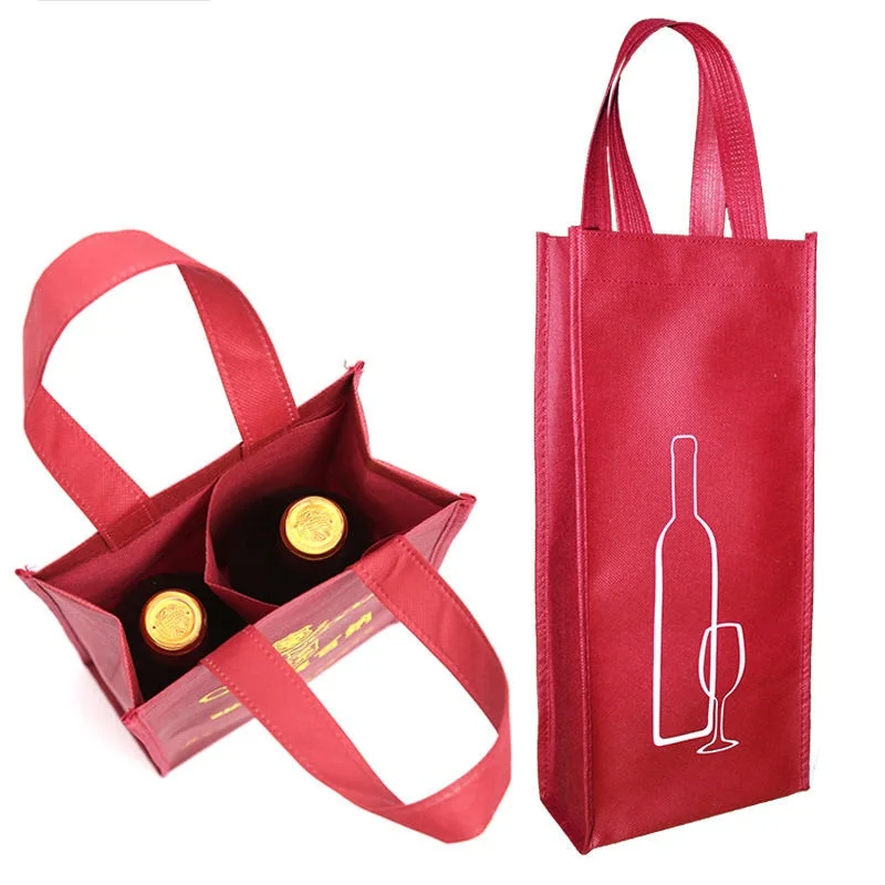 Eco Friendly Reusable Wine Bag Wholesale Non Woven Stich Beer Bag Shop Wine Bag Bolsas Ecologicas En China Factory LHLF-010