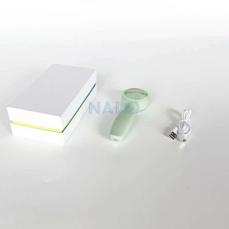 Многофункциональный беспроводной Перезаряжаемый мягкий ручной светодиодный массажер для лица с шайбой звуковая светящаяся силиконовая Очищающая щетка для лица