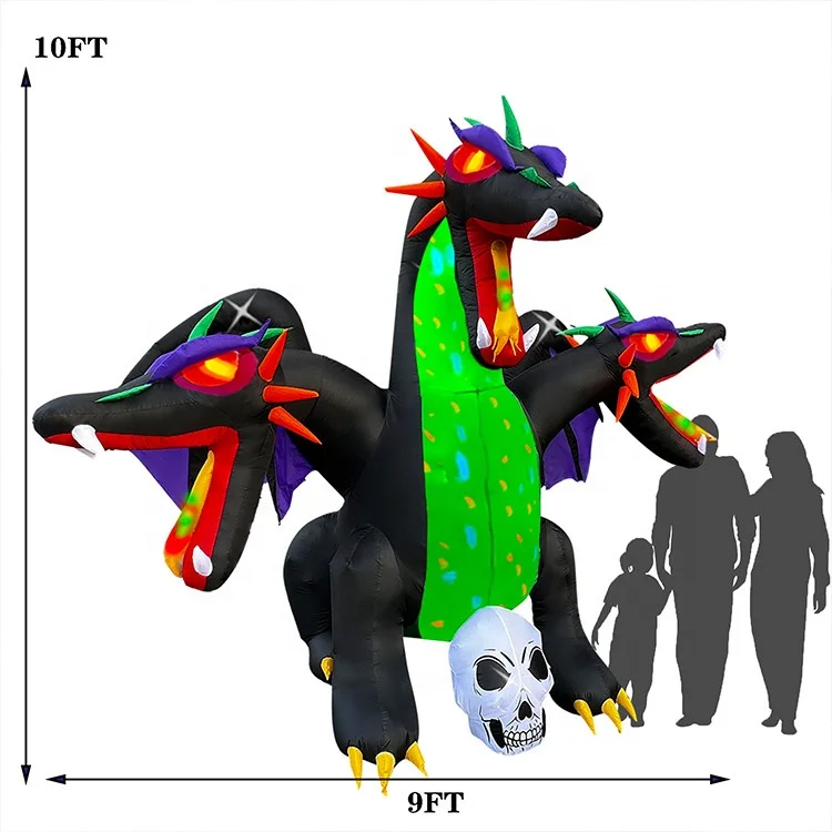 10 футов Хэллоуин надувной дракон двор Хэллоуин Надувные праздничные драконы с подсветкой сезонный надувной дракон
