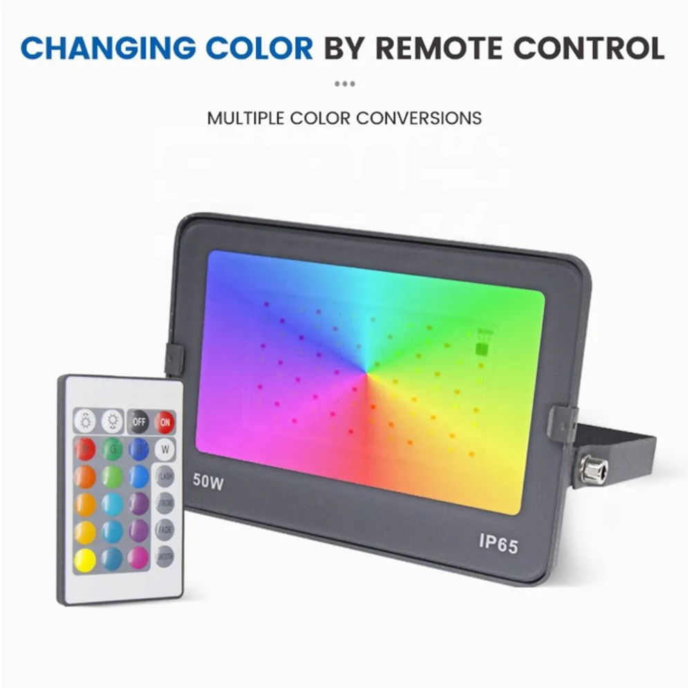 Remote Rgb Ac220V 10W Outdoor Wall Ip65 Waterproof Led Flood Light For Garden Landscape Event Holiday Hotel