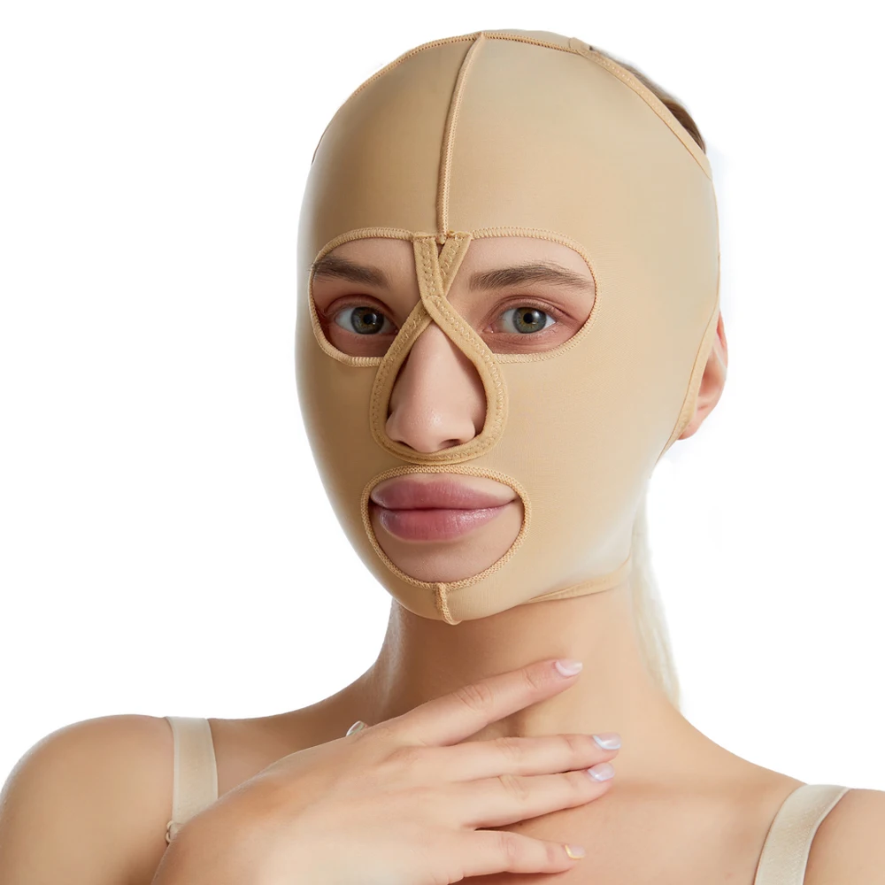 Customized Service Double Chin Reducer Anti Wrinkle Full Coverage Facepiece Facial Lifting Bandage V Face Shaper