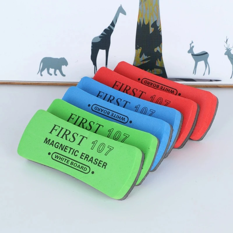 Magnetic felt dry erase board eraser with 3 color