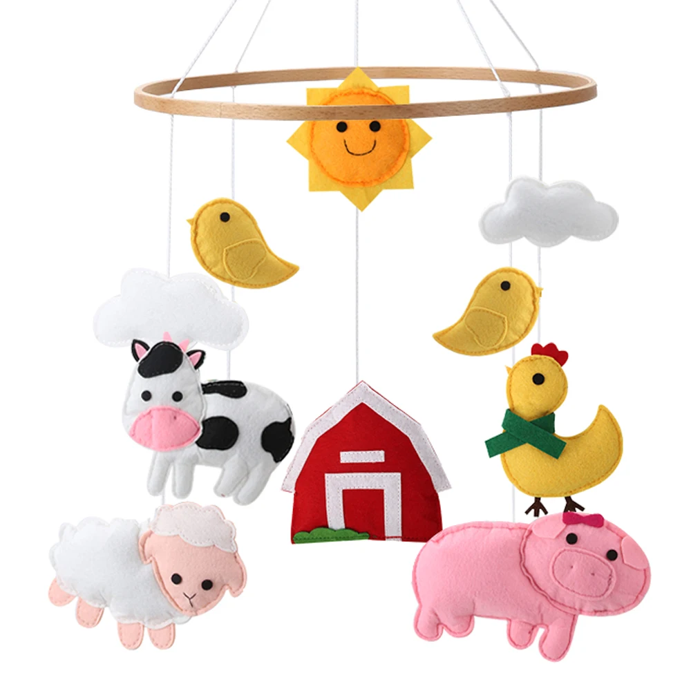 Farm felt baby mobile Barnyard nursery baby crib mobile farm house nursery cow felt mobile