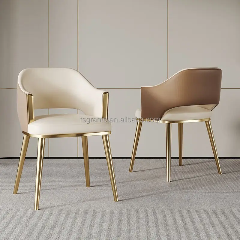 Comfortable Simple Dining Room Furniture Chair Luxury Leather Lounge