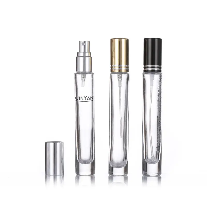 10ml Cylinder Clear Airless Pump Glass Spray Bottle For Cosmetic Packaging Fine Mist Sprayer Glass Perfume Bottle