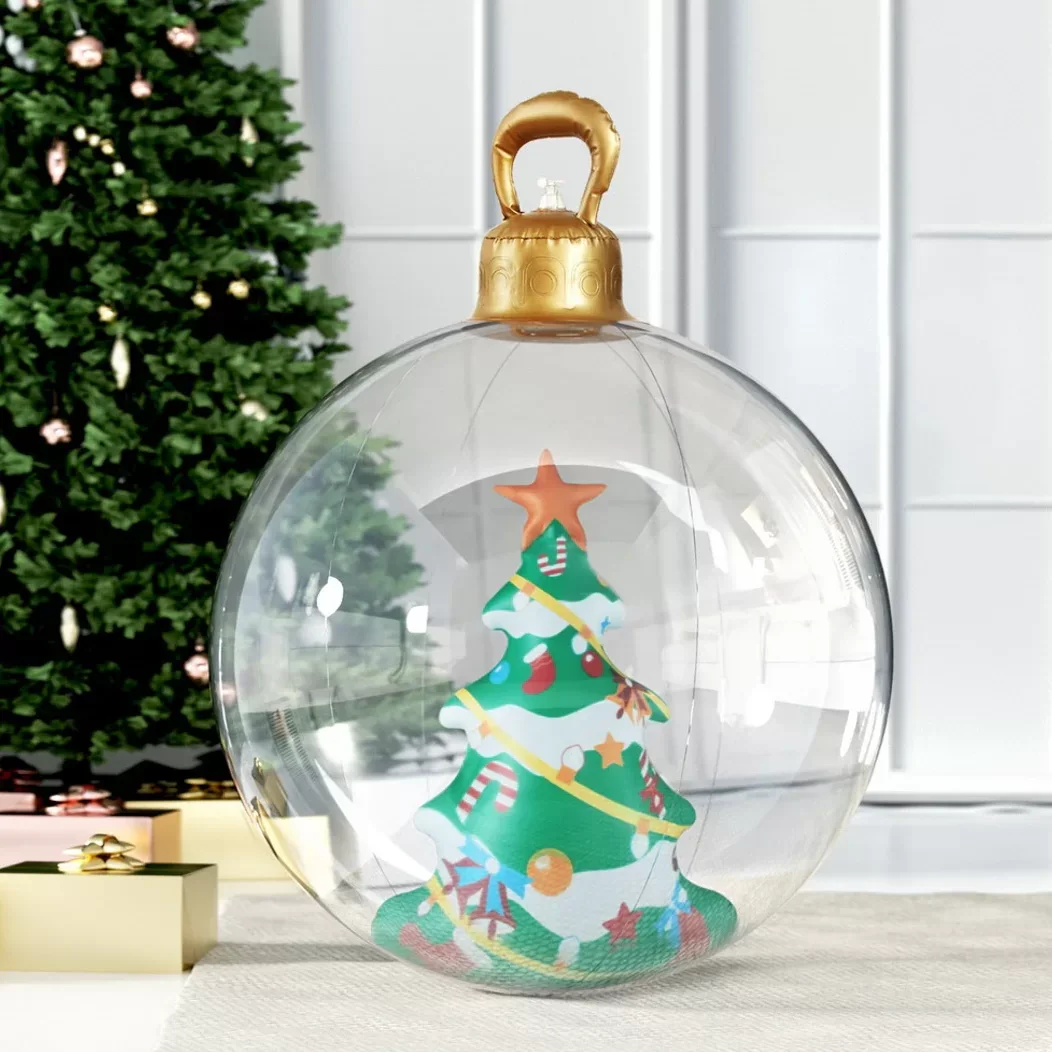New Arrival Snowflake Xmas Decorations Ball Outdoor Inflatable Decoration Christmas Snowman Ball In Ball