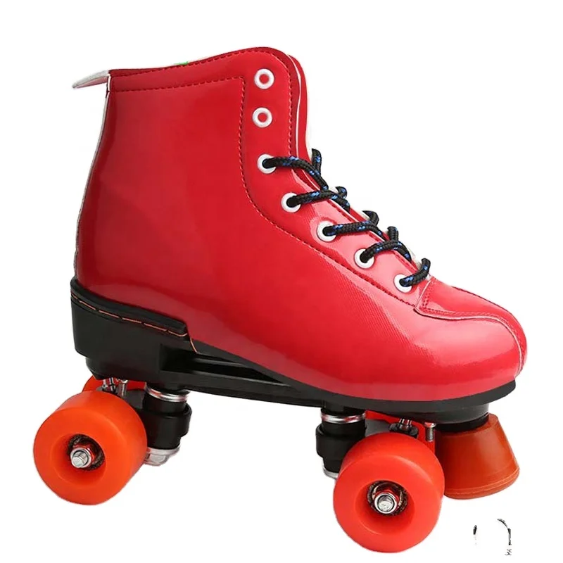 Professional custom rink rental roller skating shoes high rebound PU wheel quad roller skates shoes
