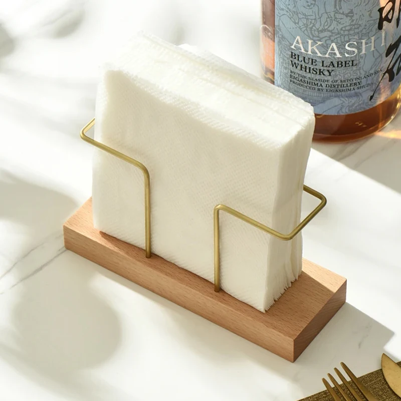 Заводская цена оптовая продажа алюминиевая Золотая большая коробка для салфеток деревянная держатель бамбука