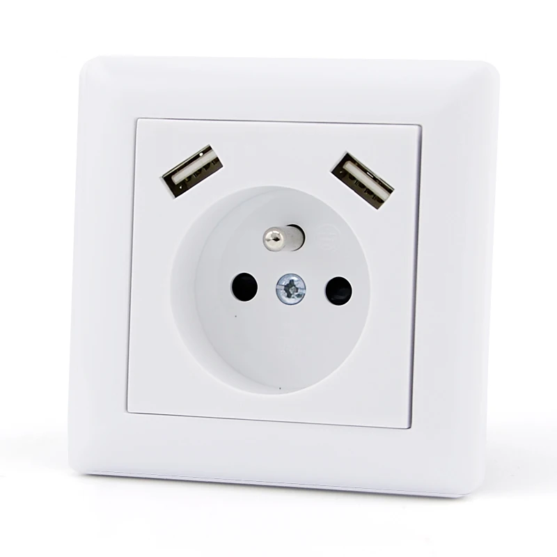 
High quality AC power 2 pin 16amp female ac power outlet indoor outdoor wall usb plug socket 