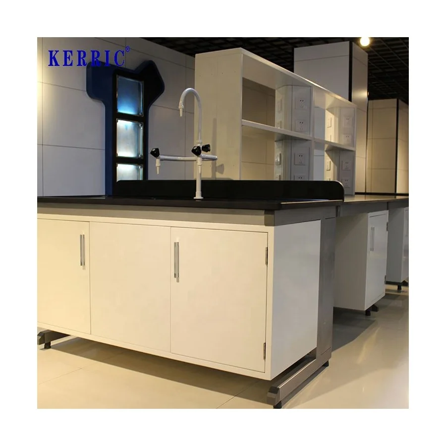 Laboratory workbench workstation high quality microbiology laboratory Island bench with  overhead cabinet