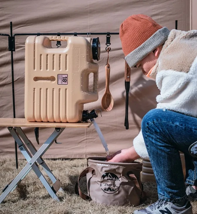 18L Outdoor Water Storage Bucket Drinking Water Car Travel Camping Portable Food Grade Plastic Bucket With Tap