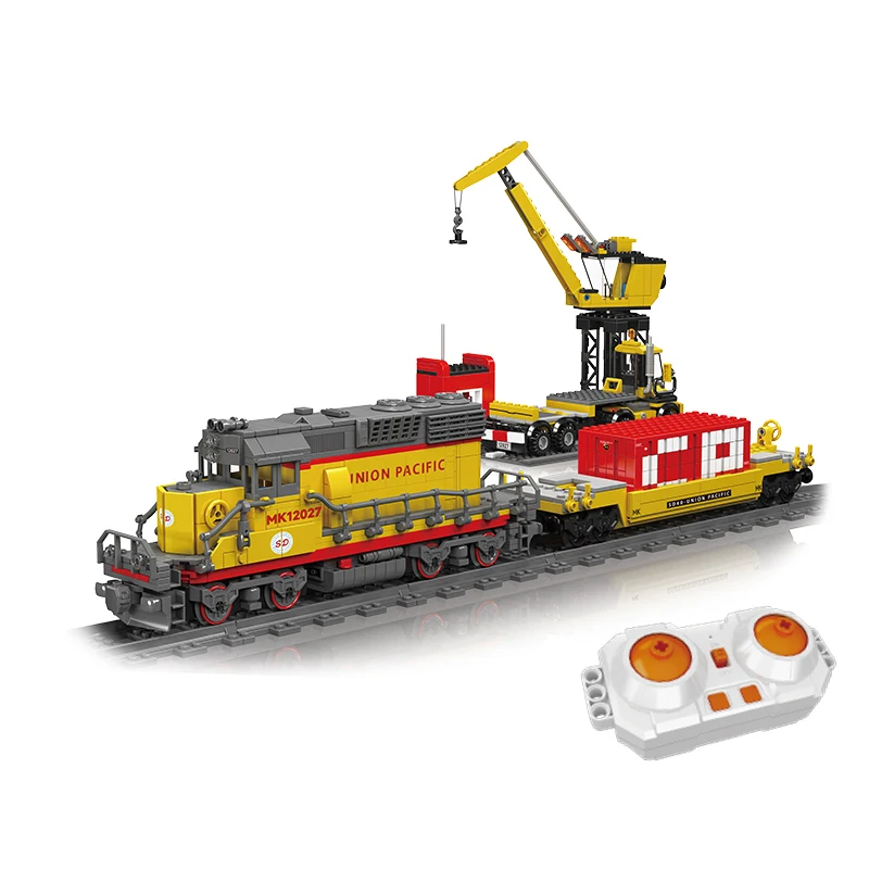 Mould King 12027s SD40-2 diesel locomotive Model train building block MOC Assemble Bricks MOC puzzle Creative Blocks toy for Kid