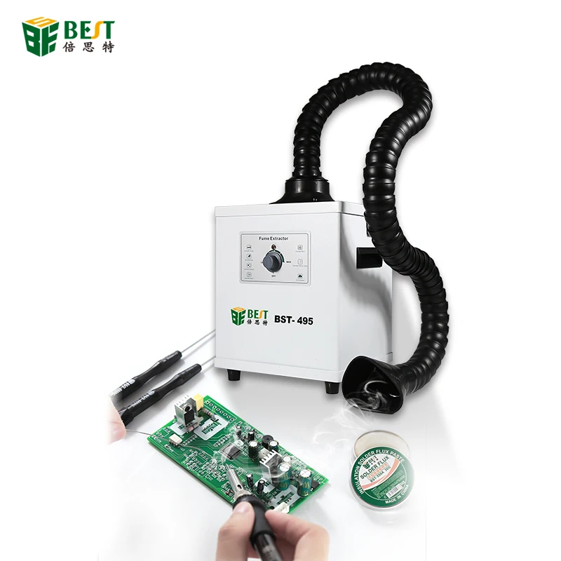 BST-495 Soldering Smoke fume Extractor with 3 Stage Filters Strong Suction Purifier for Engraving DIY Welding