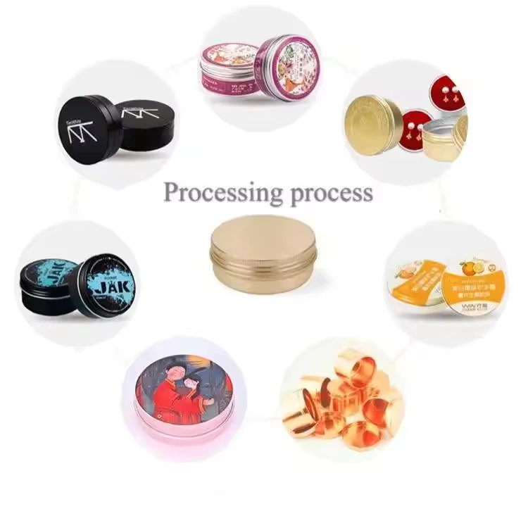 30g custom logo spice soap lip balm cosmetic candle container metal tin can aluminum foil cans jar with screw cap