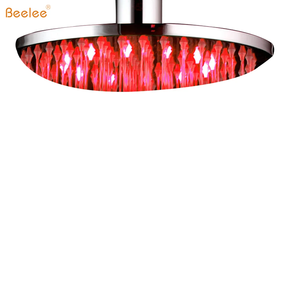 Beelee Amazon 12 дюймов круглые 304 из нержавеющей стали Дождь верхний душ контроля температуры изменение цвета светодиодный потолочный насадки для
