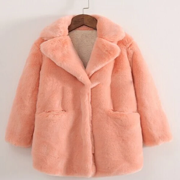 High quality pink kids jacket faux fur coat winter girls coats mink fur coat for winter and autumn