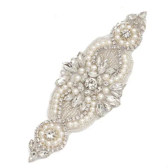 wedding bridal dress fashion wholesale pearl rhinestone applique for bridal party wedding evening decoration