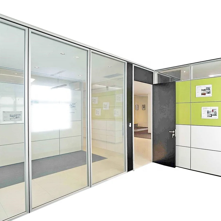  Office aluminum glass partition wall framed vertical framing