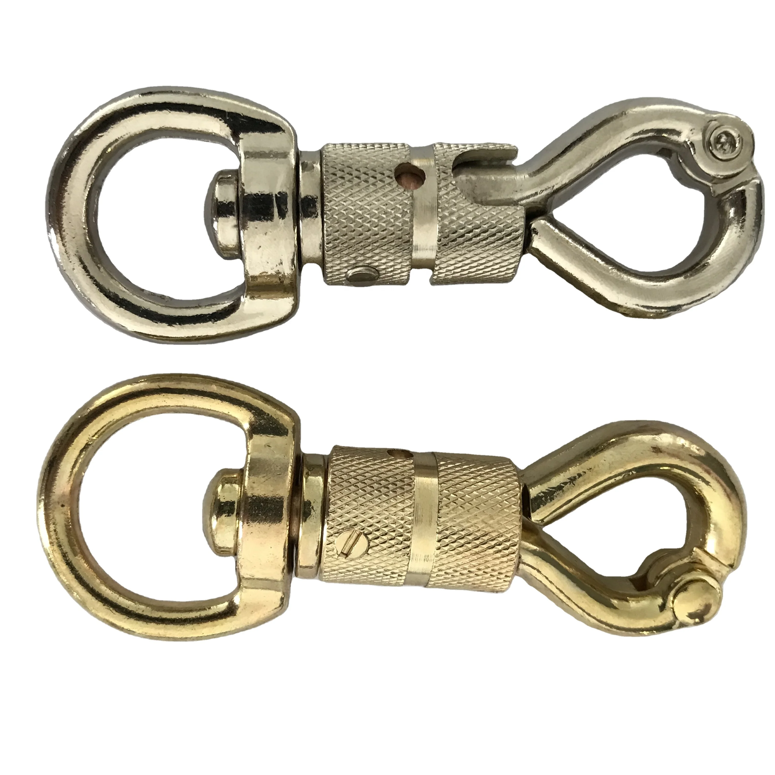 Horse Gear Zinc Alloy Panic Snap Hook Quick Release Twist Panic Bull Snap Hook With Swivel Round Eye