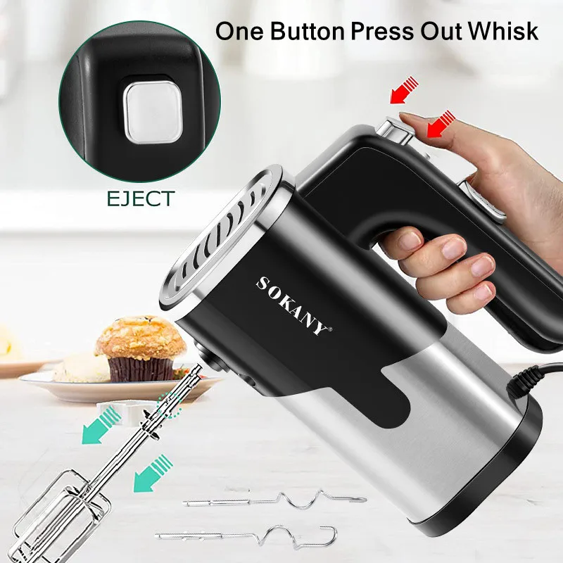Household Kitchen Appliances 600W 5 Speed Electric Whisk Egg Beaters Whip Fruit Hand Mixers For Bakery Cakes Dough