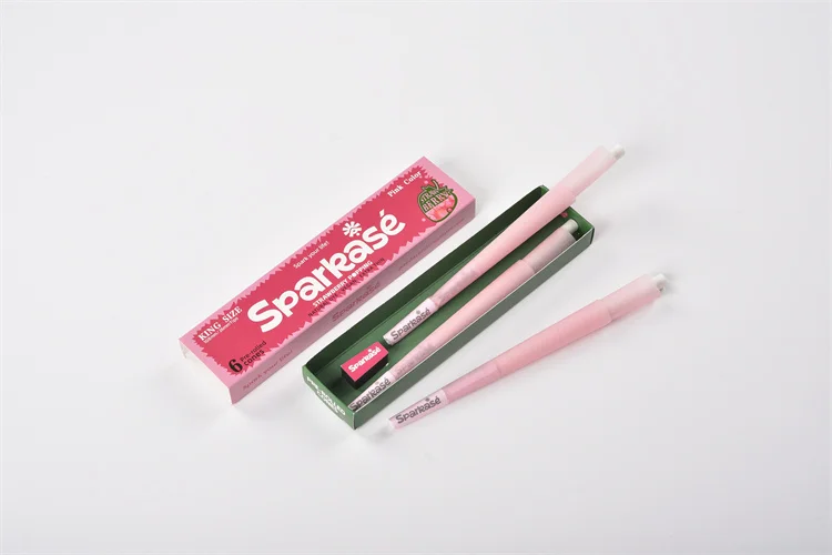 Hot Selling Paper For Rolling Cigarettes Straw Berry Flavour Colored Cigarette Rolling Paper