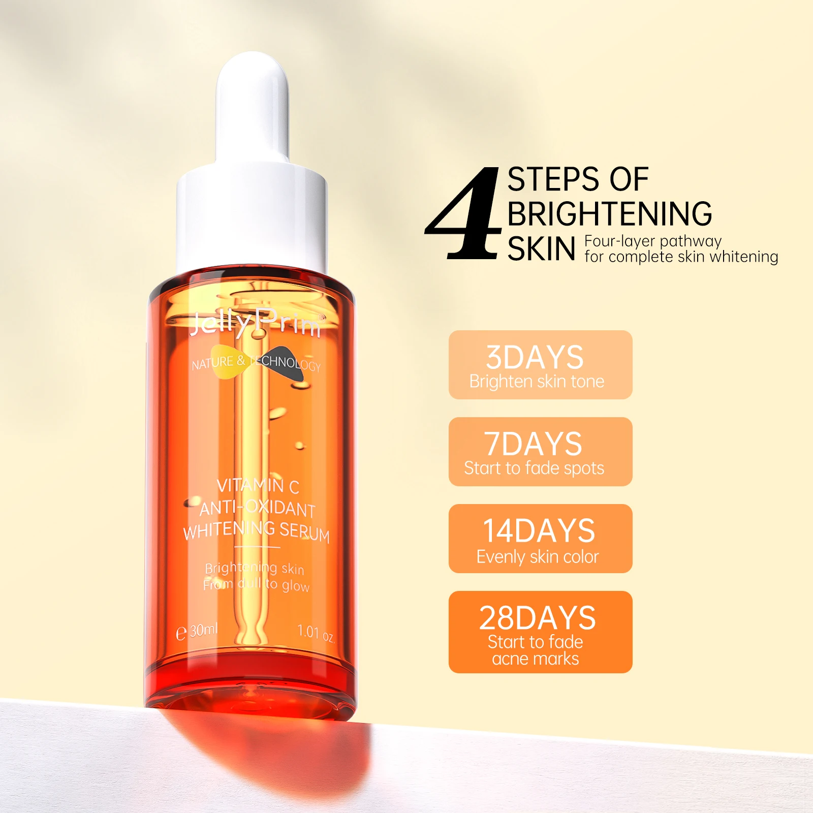 Private Label Korean Organic Whitening Moisturizing Skin Care Face Remove Dark Spot Freckles Vitamin C Serum