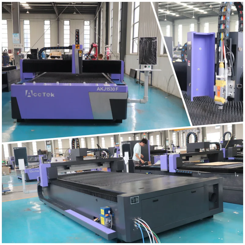 Acctek 1530 CNC Laser Cutting Equipment Using Nitrogen Oxygen or Air Cut CS SS with Raycus IPG Laser Source