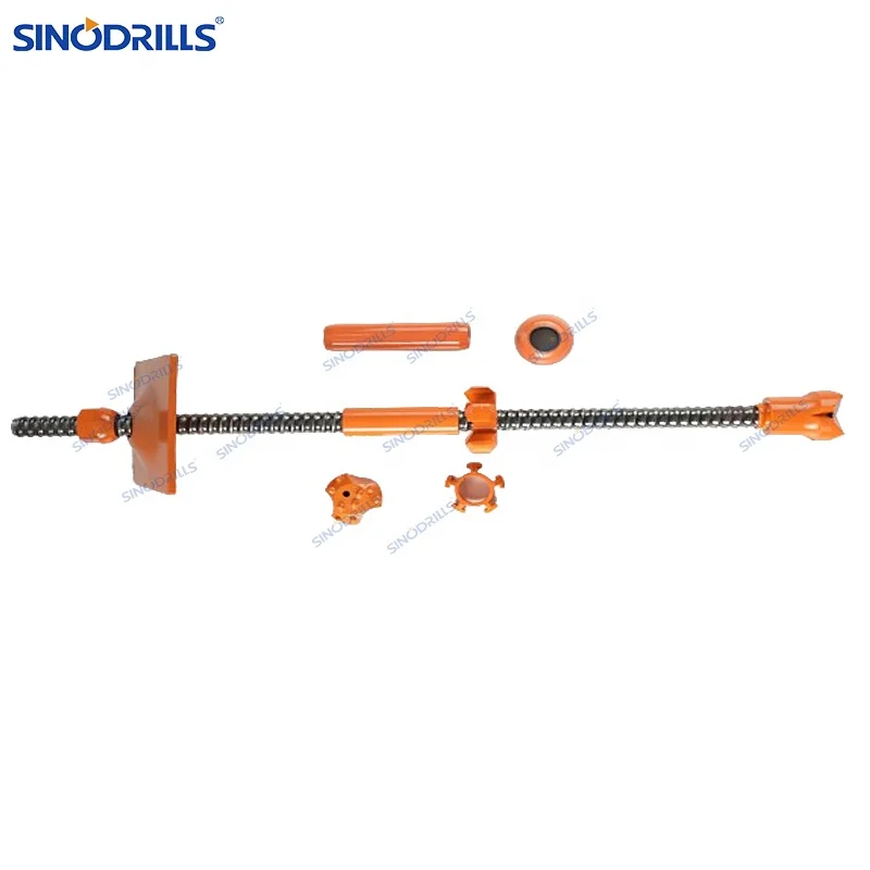 SINODRILLS Multi Function R38N 19mm R Thread Hollow Bar Self Drilling Anchor Bar Drill Rod Expansion Shell Rock Bolt